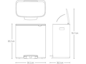 Brabantia Bo Prullenbak - 2 x 30 liter - Afvalscheiding -, Verzenden, Zo goed als nieuw