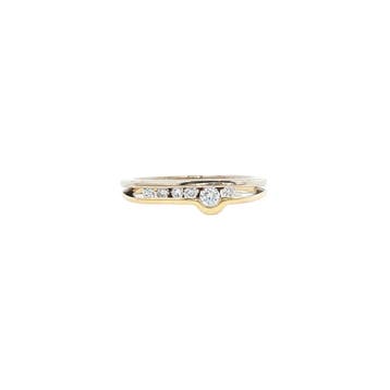 Gouden ring met diamant 14 karaat, Verzenden, Zo goed als nieuw, Goud