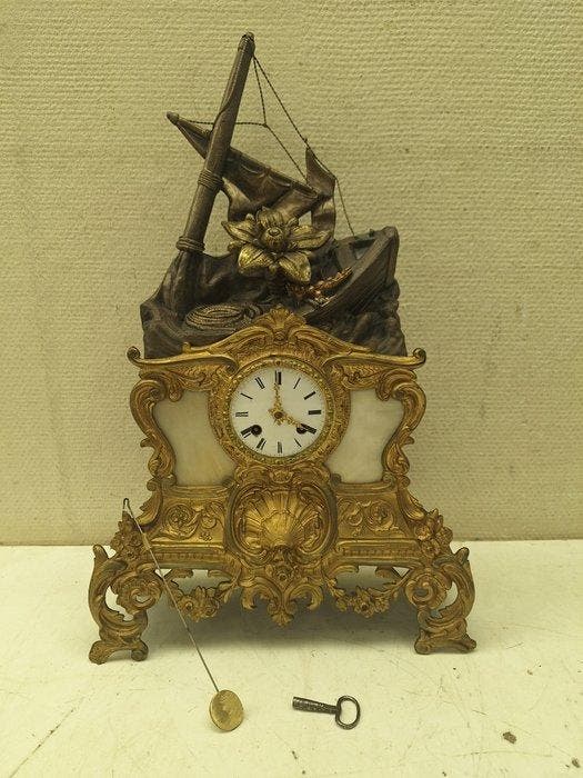 Pendule - Brons - 1850-1900, Antiek en Kunst, Antiek | Klokken