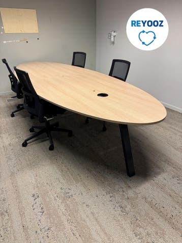 Ahrend Balance vergadertafel 400x140cm - ovaal - grijs e..., Nieuw in verpakking