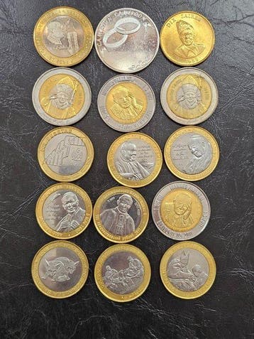 World. 1988/2011, 15 x Commemorative coins (Zonder