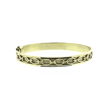 Gouden slavenarmband met gravures, Ophalen of Verzenden, Gebruikt, Overige kleuren, Goud