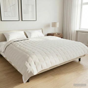 vidaXL Verzwaringsdeken Wit 200 x 200 cm 13 kg 100% Katoen, Verzenden, Nieuw, Wit