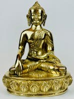 Beeld, Bronzen Boeddhabeeld uit Nepal - 26 cm - Brons