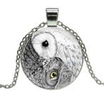 Fako Bijoux - Ketting - Cabochon - Yin Yang - Uilen, Verzenden, Nieuw