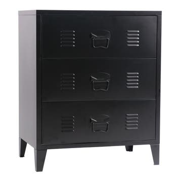 [en.casa] Ladekast Hämeenlinna 72x60x40 cm staal zwart, Verzenden, Nieuw