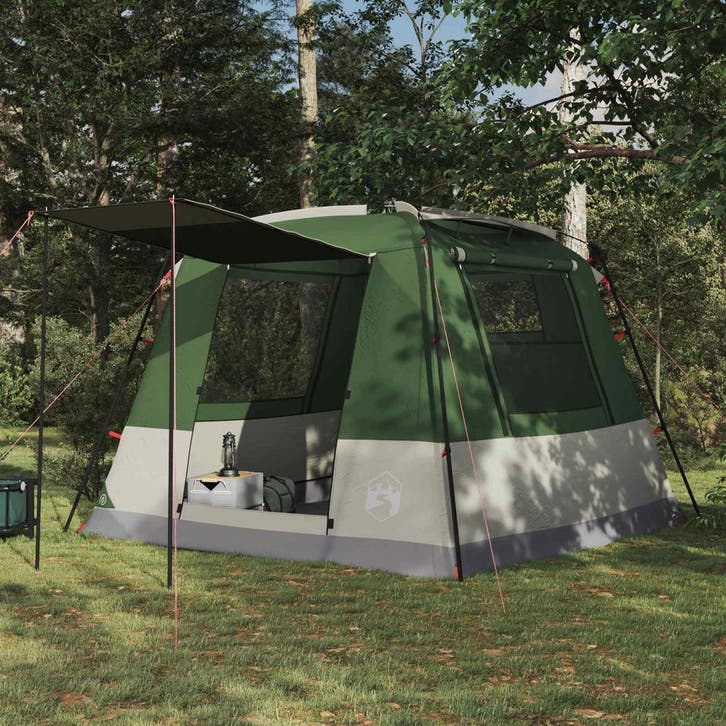 vidaXL Partytent 10-persoons Groen 185T Polyester met PU, Caravans en Kamperen, Tenten, Nieuw, tot en met 2, Verzenden