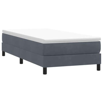 vidaXL Boxspring zonder matras fluweel donkergrijs 100x210, Verzenden, Nieuw, Grijs, Stof