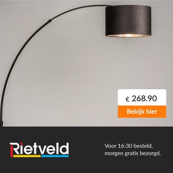Rietveld-Vloerlampen-Zwart, Antraciet Donkergrijs, Grijs,, Verzenden, Nieuw
