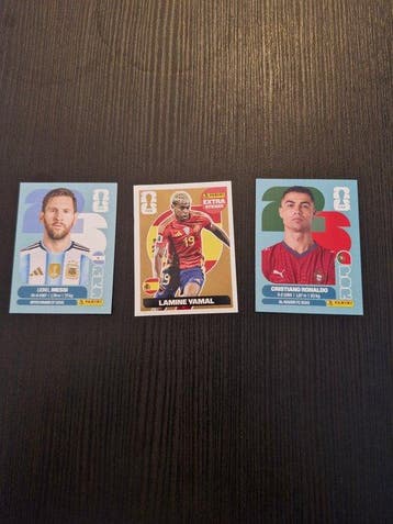 2026 Panini Lamine Yamal, Lionel Messi, Ronaldo - 3 Card -, Nieuw