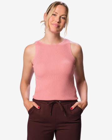 HEMA Damessinglet Rita rib roze, Verzenden, Nieuw