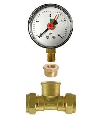 CV drukmeter met  t-stuk 15 x 1/2 x 15, Ophalen of Verzenden, Nieuw, Cv-ketel of Combi-ketel, Hoog rendement (Hr)