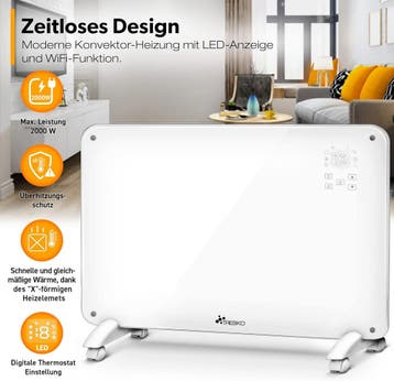 Convectorkachel - Elektrisch - Kachel - Heater - Verwarming, Verzenden, Zo goed als nieuw