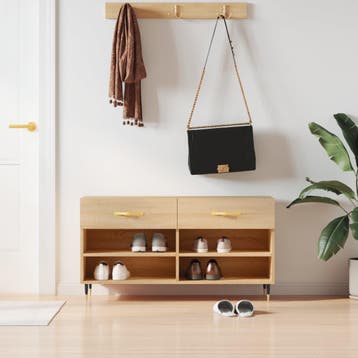 vidaXL Schoenenbank 102x35x55 cm bewerkt hout sonoma, Verzenden, Nieuw