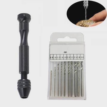 Handboor Set met 10 Precisieboren voor Hobby & Modelbouw - 0, Doe-het-zelf en Verbouw, Gereedschap | Boormachines, Verzenden, Nieuw