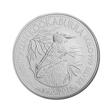 1 kilo zilveren Kookaburra munt 2015, Postzegels en Munten, Edelmetalen en Baren, Verzenden