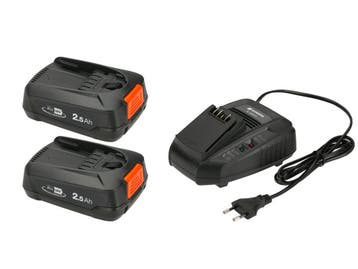 Gardena P4A QC 18V - Accu 2,5 Ah (2x) + oplader, Verzenden, Zo goed als nieuw