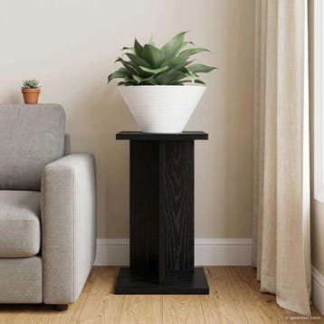 vidaXL Plantenstandaard Zwart eiken 25 x 25,5 x 40,5 cm, Verzenden, Nieuw