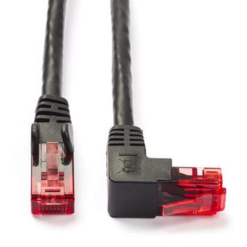 Netwerkkabel | Cat6 U/UTP | 0.25 meter (1x Haaks, Zwart), Verzenden, Nieuw