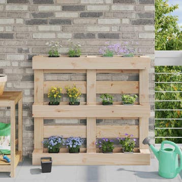 vidaXL Bloembakken voor Euro-pallets 24 st Zwart 13,5 x 9 x, Verzenden, Nieuw, Minder dan 60 cm