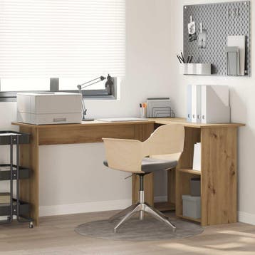 vidaXL Bureau Artisan Eiken 142 x 102 x 73 cm Bewerkt hout, Huis en Inrichting, Verzenden, Nieuw
