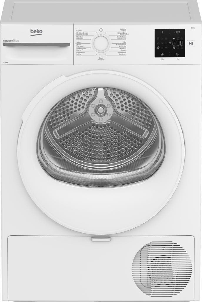 Beko BM3T38232CW - Warmtepompdroger - 8 kg - EcoGentle -, Witgoed en Apparatuur, Wasdrogers, Voorlader, 85 tot 90 cm, Ophalen of Verzenden