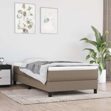 vidaXL Boxspring bed 90x200 cm stof taupe, 90 cm, Eenpersoons, Verzenden, Nieuw