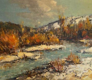 Pierre Gontard (1927-1997) - Rivière (Ubay) dans les Alpes