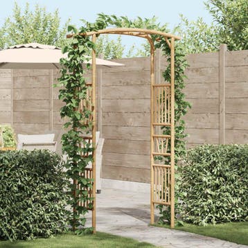 vidaXL Tuin Boog Naturel 110 x 40 x 205 cm Bamboe, Verzenden, Nieuw