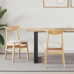 vidaXL Eettafelstoelen 2 pcs Naturel 42 x 47.5 x 81 cm, Verzenden, Nieuw, Bruin