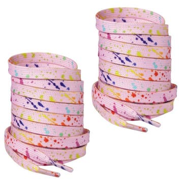 Fako Fashion - Schoenveters - Plat - Spetters - 8mm - 120cm, Verzenden, Nieuw