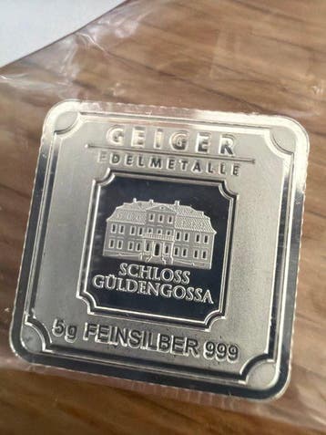 Wereld. Silberbarren Geiger 5g (.999) (Zonder minimumprijs)