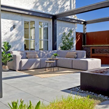 *WOONWINKEL* Grote Hoek Loungeset All-weather Met Hocker Rec, Verzenden, Nieuw