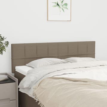 vidaXL Hoofdborden 144x5x78/88 cm stof taupe, Verzenden, Nieuw, Stof