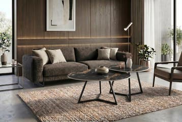 Salontafel MARVELOUS 90cm aurora oro ceramic zwart goud zand, Huis en Inrichting, Tafels | Salontafels, Ophalen of Verzenden, Nieuw