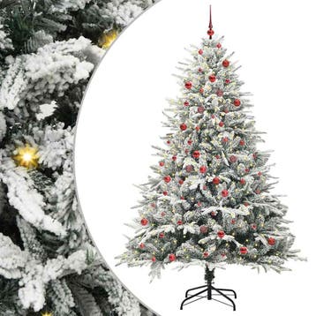 vidaXL Artificial Pre-lit Kerstboom met Ballenset Groen 210, Verzenden, Nieuw