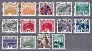 Oostenrijk 1929/1930 - Groot landschap - ANK 498-511, Gestempeld