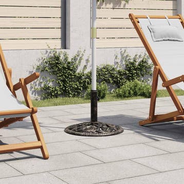 vidaXL Parasolvoet 12 kg 48 cm gietijzer bronskleurig, Tuin en Terras, Parasols, Verzenden, Nieuw, Minder dan 1 meter, Parasolvoet