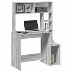 vidaXL Bureau met schappen 100x45x140 cm bewerkt hout grijs, Verzenden, Nieuw
