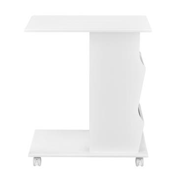 Bijzettafel op wielen met remmen 53x30x63 cm MDF wit, Verzenden, Nieuw