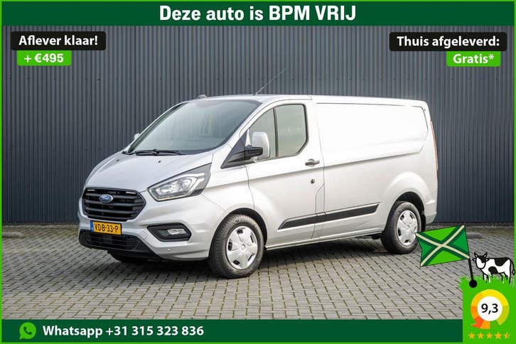Ford Transit Custom 2.0 TDCI L1H1 | 1e EIG. | 130pk |, Auto's, Bestelauto's, Lease, Automaat, Zwart, Stof, Diesel, Euro 6, Gebruikt