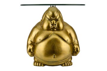 Salontafel SUMO 55 cm rond glas goud - 48012, Ophalen of Verzenden, Nieuw