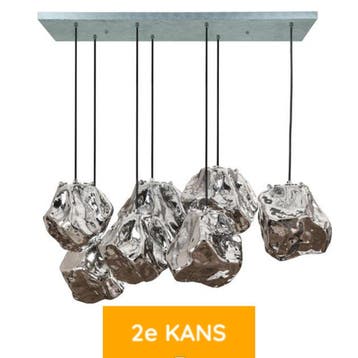 De Lampenbaas | Hanglamp Ernstjan Chromed Glas, Huis en Inrichting, Ophalen of Verzenden, Zo goed als nieuw, Glas, Modern / Elegant