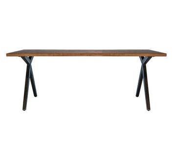 Eettafel Kelsey Mangohout Kruispoot 200x100 cm | Eleonora, Ophalen of Verzenden, Nieuw