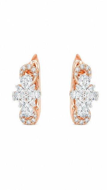 Oorbellen - 14 karaat Roségoud - 0.75ct. tw. Diamant, Nieuw