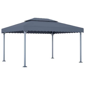 vidaXL Prieel 400x300 cm aluminium antraciet, Verzenden, Nieuw