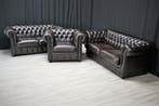 Chesterfield AANKOOP van alle soorten ook met schade, Huis en Inrichting, Banken | Bankstellen, Gebruikt, Leer, Chesterfield