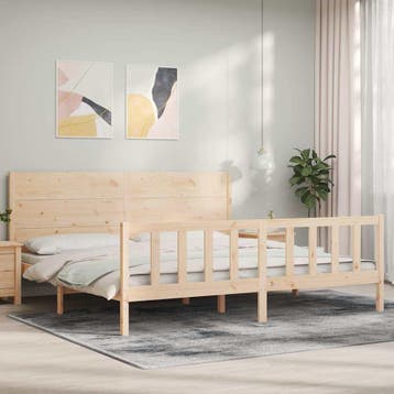 vidaXL Bedframe zonder matras massief grenenhout 200x200 cm, Bruin, Verzenden, Overige maten, 200 cm