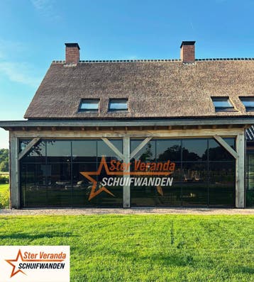 Glazen schuifwanden | Helder €160 • Getint €170 | Compleet, Verzenden, Nieuw, Veranda