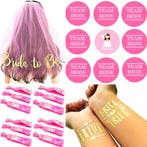 Bride to Be set met sjerp en buttons roze en wit 14-delig, Verzenden, Nieuw, Feestartikel, Geboorte of Huwelijk